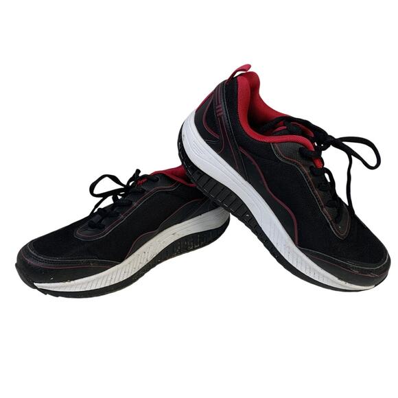 AOV Mens Size 8.5 Red Black Lace Up Low Top Round Toe Tennis Athletic Shoes EUC main image 4